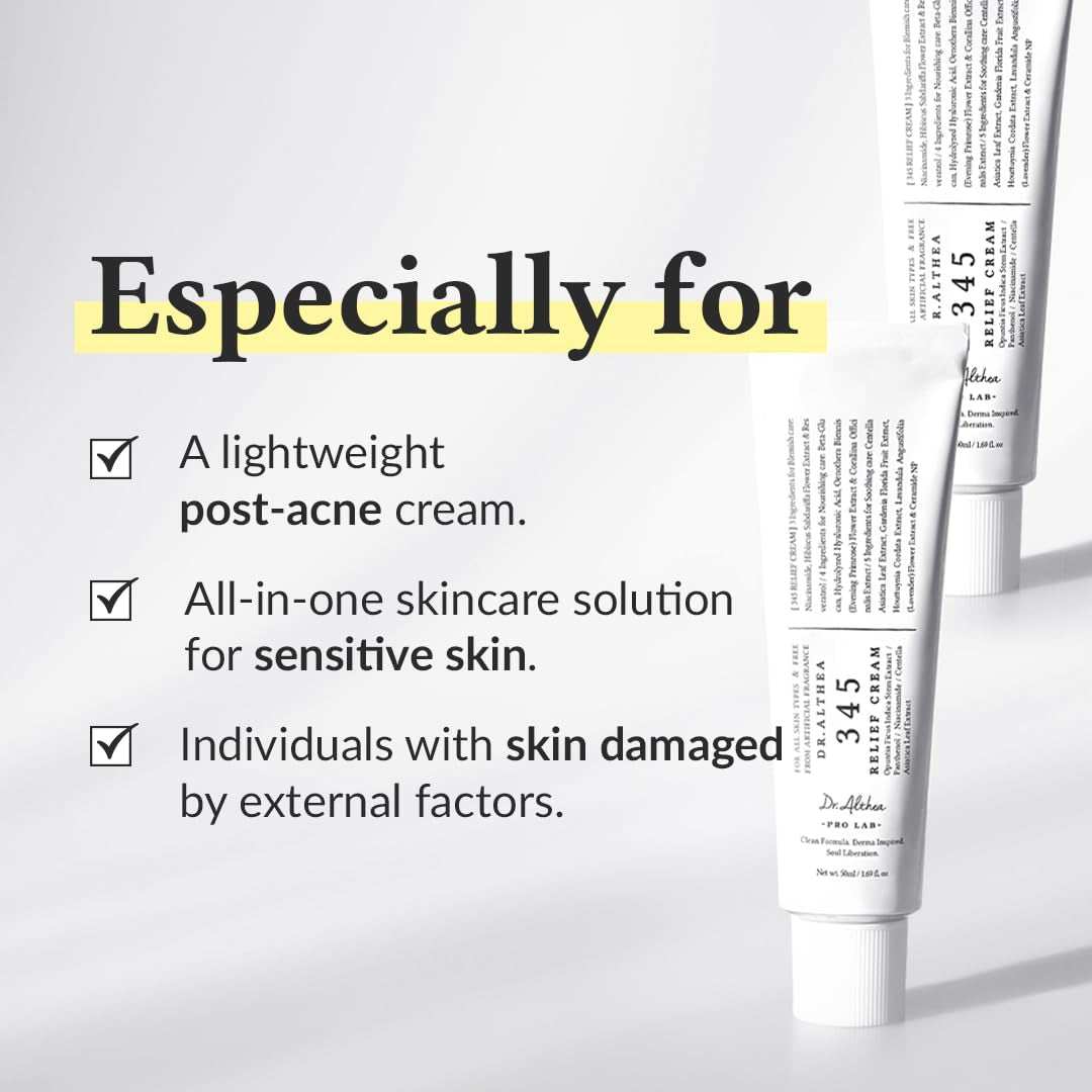 345 Relief MZCream™- Blemish Repairing Daily Moisturiser for Soothing Vegan Skincare