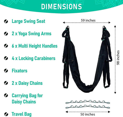 Premium Aerial Hammock Yoga Swing Kit – Anti-Gravity Flying Sling™