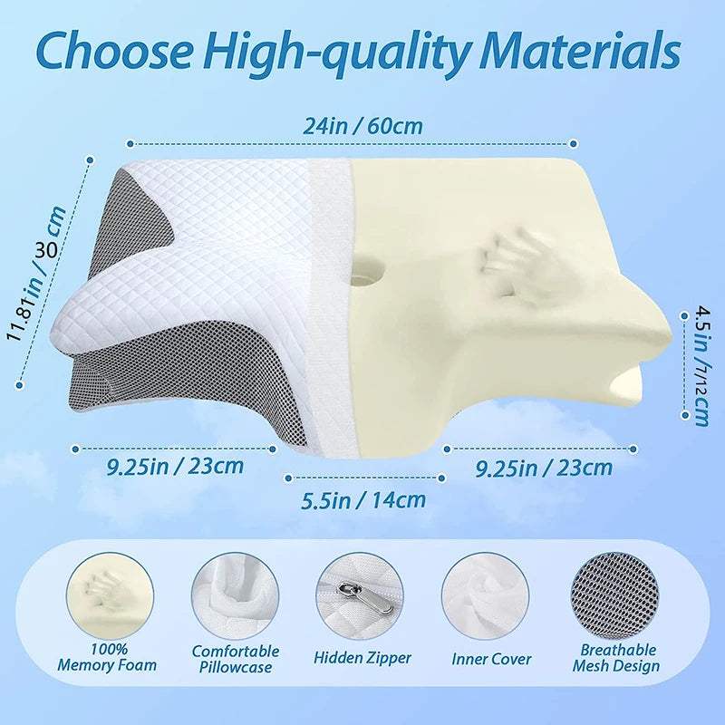 Memory Foam Pillow For Neck Pain™- Orthopaedic Support for Pain Relief